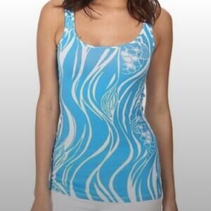 LILLY PULITZER Tabbie Blue/White Joe Fish Tank Top